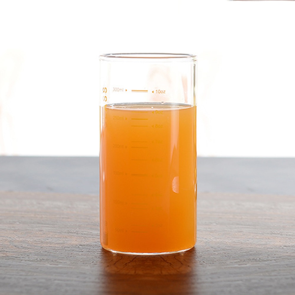 [로하티]눈금패턴 내열 유리컵(350ml) (오렌지)/ 물잔