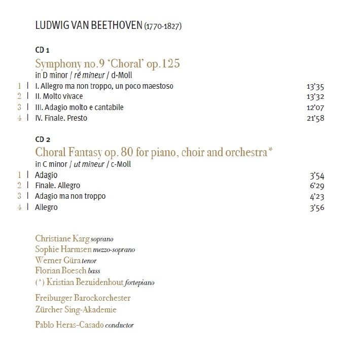 Pablo Heras-Casado 베토벤: 교향곡 9번, 합창 환상곡 (Beethoven: Symphony Op.125, Choral Fantasy)
