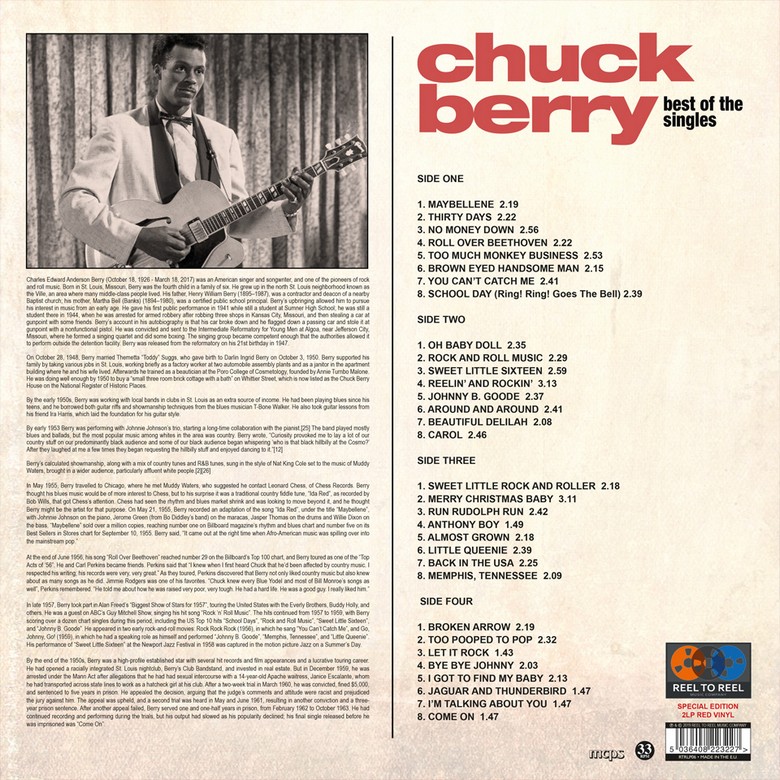 Chuck Berry (척 베리) - Best of the Singles [레드 컬러 2LP] 