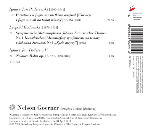 Nelson Goerner 파데레프스키: 자작 주제에 의한 변주곡과 푸가 / 고도프스키: 슈트라우스 주제에 의한 교향적 변용