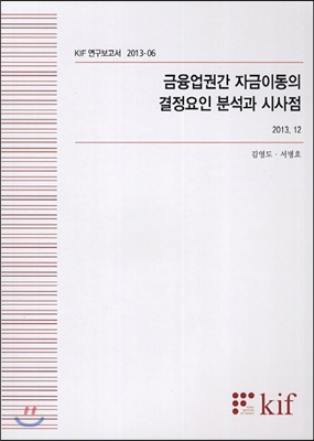 금융업권간 자금이동의 결정요인 분석과 시사점