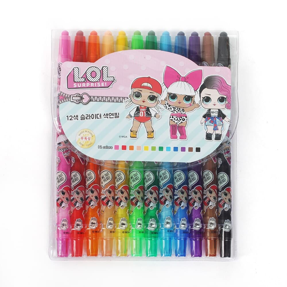 LOL 슬라이더 색연필 12색세트/ 학용품 색연필세트