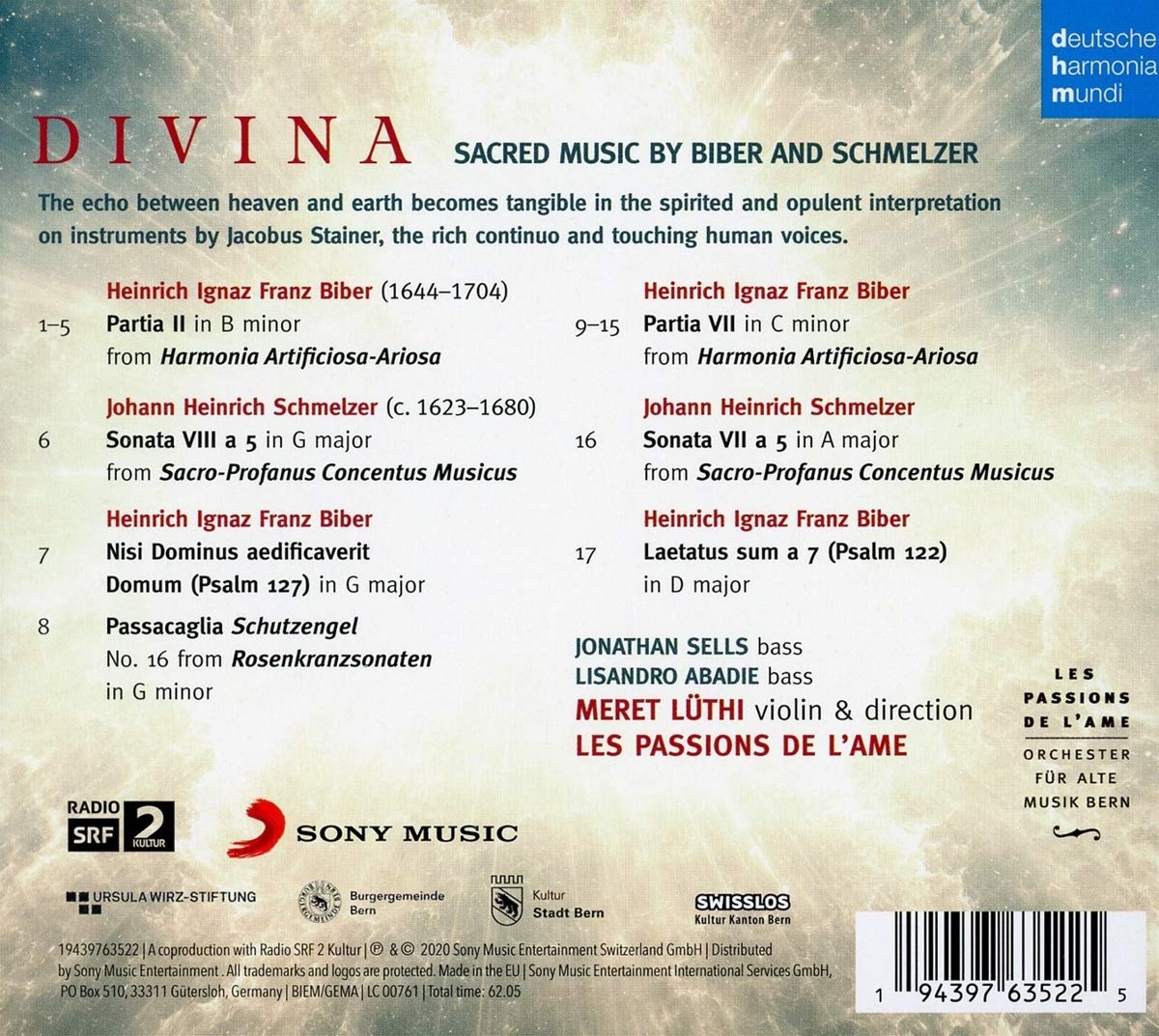 Les Passions de l'Ame 푹스 / 슈멜처: 종교음악 (Divina - Sacred Music by Biber & Schmelzer)