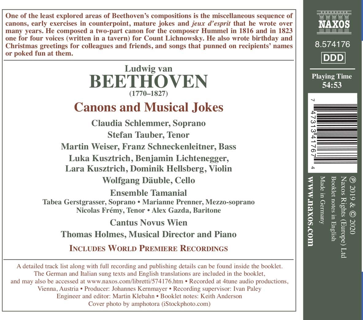 Thomas Holmes 베토벤: 캐논과 음악적 농담 (Beethoven: Canons and Musical Jokes)