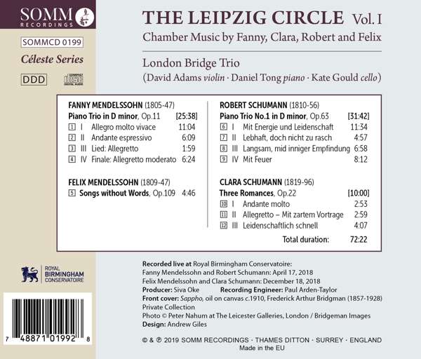 The London Bridge Trio 라이프치히 서클 1집 - 파니 / 클라라 / 멘델스존 / 슈만: 실내악 작품집 (The Leipzig Circle Vol.1)