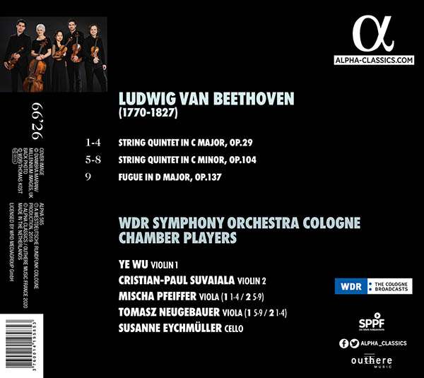 WDR Symphony Orchestra Cologne Chamber Players 베토벤: 현악5중주 Op.29,104 / 푸가 Op.137 (Beethoven: String Quintets)