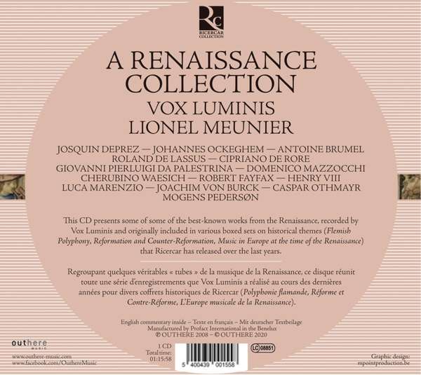 Vox Luminis 복스 루미니스: 르네상스 컬렉션 (A Renaissance Collection)