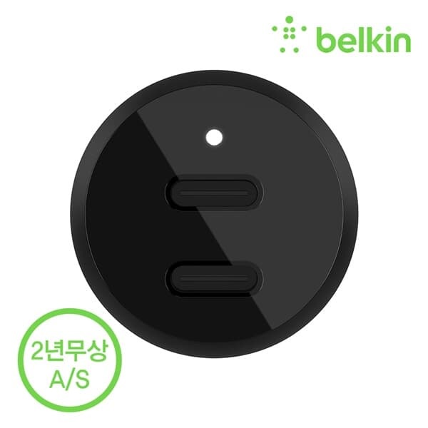 벨킨 부스트업 36W 듀얼 USB-C타입 차량용 고속 충전기 CCB002bt 아이폰 갤럭시 고속 충전 시거잭 어댑터