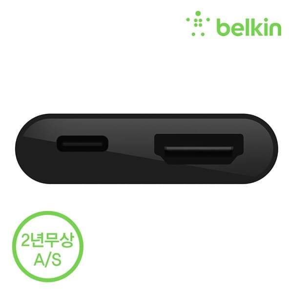 벨킨 USB-C to HDMI + C타입 60W PD 충전 어댑터 컨버터 4K 영상출력 썬더볼트3 호환 젠더 AVC002bt