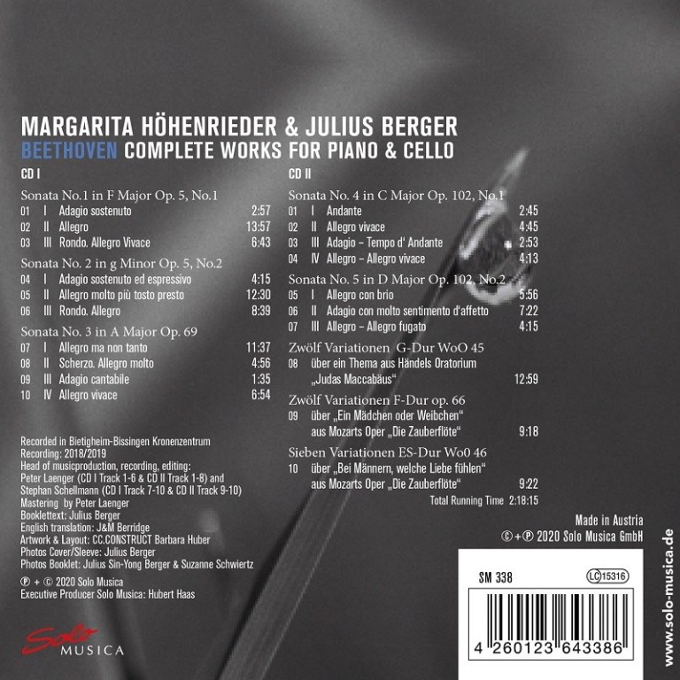 Julius Berger 베토벤: 첼로 소나타 전곡 - 율리우스 베르거 (Beethoven: Works For Piano and Cello)