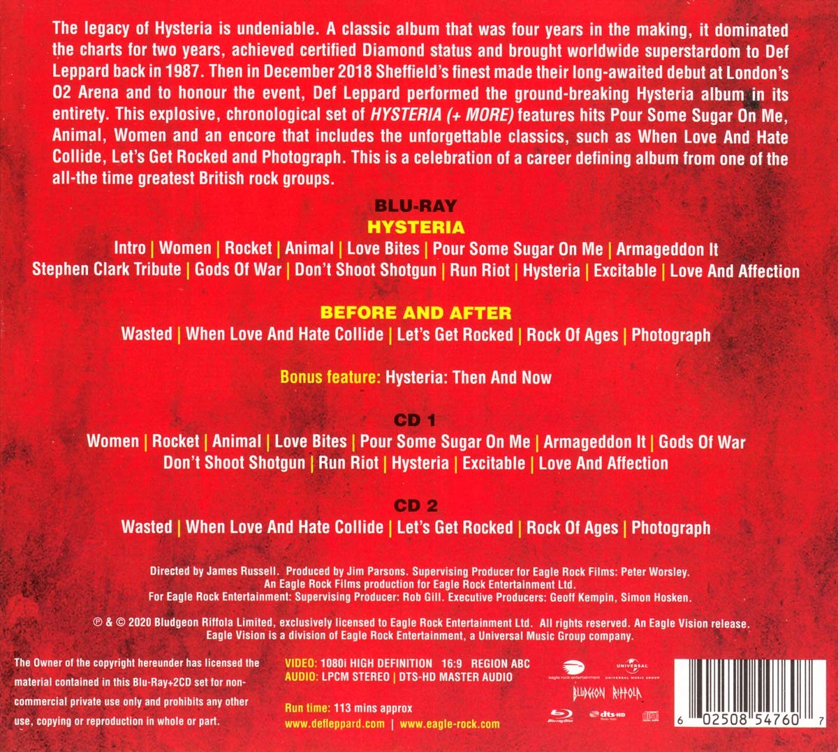 Def Leppard (데프 레퍼드) - Hysteria Live At The O2 
