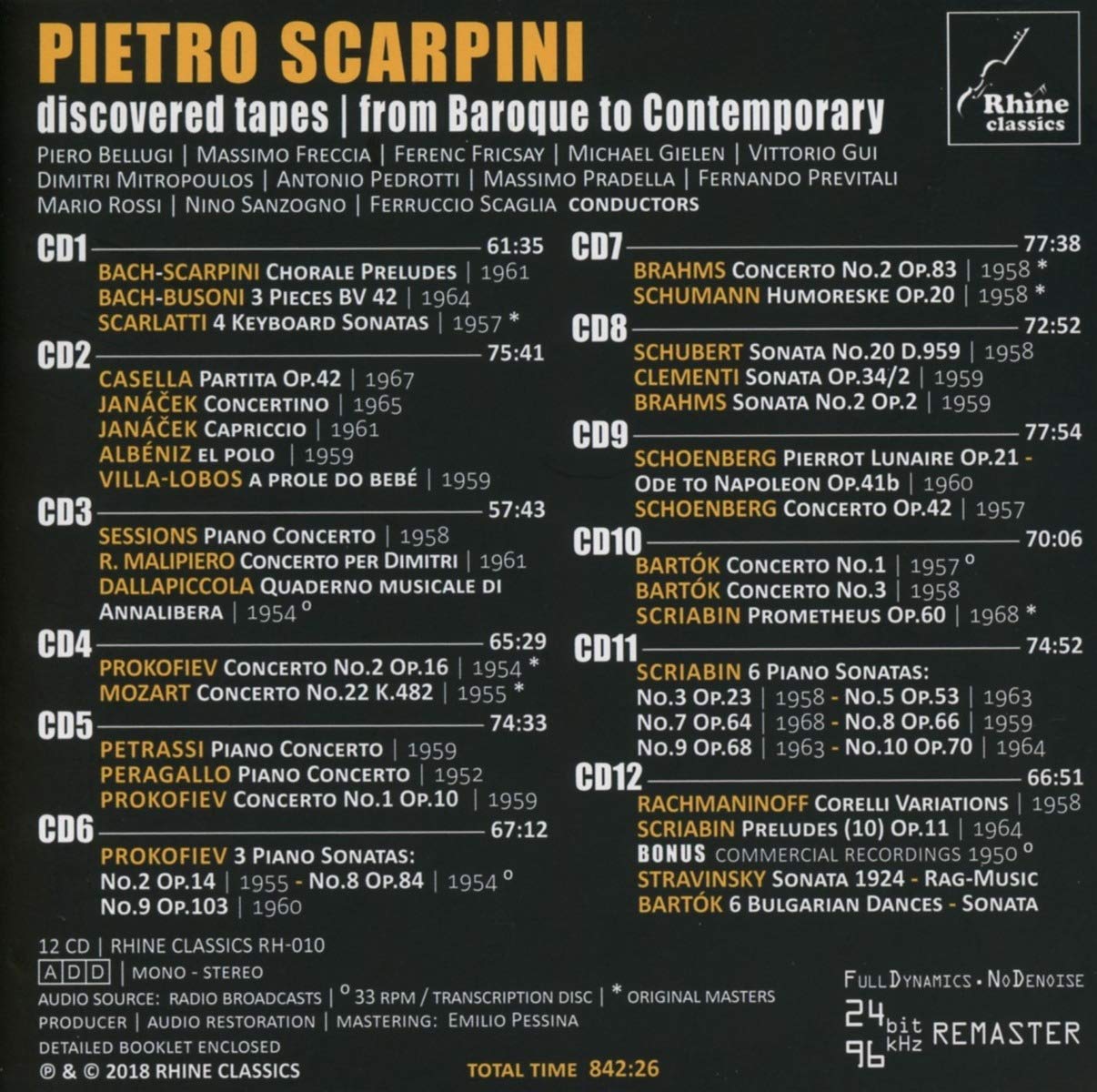 Pietro Scarpini 피에트로 스카르피니 피아노 녹음집 (From Baroque To Contemporary)