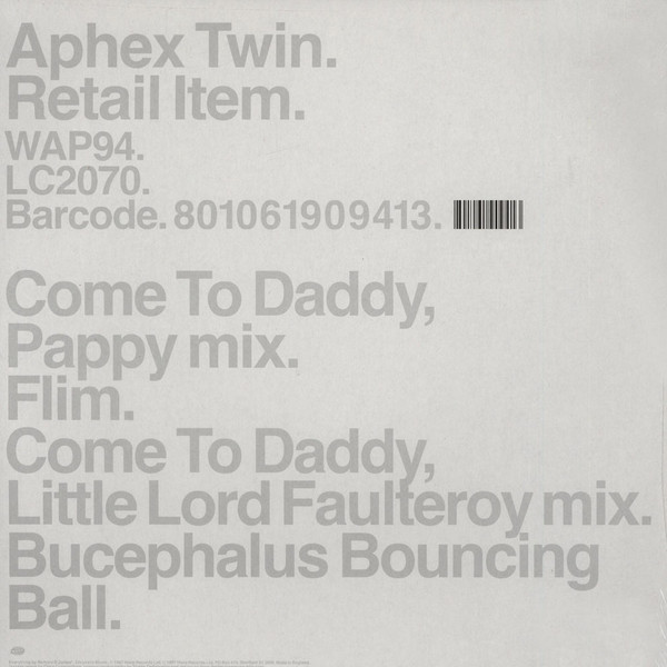 Aphex Twin (에이펙스 트윈) - Come To Daddy (Single) [LP]