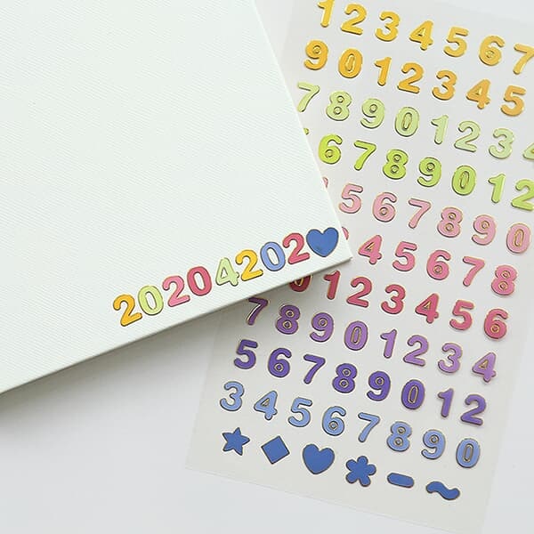 [SET] 기본 스티커 2900 (3종) 금박 리무버블-도형/숫자/알파벳