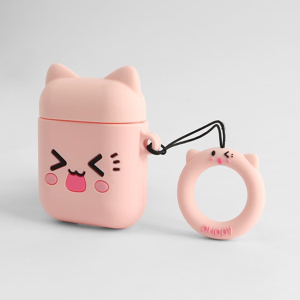 고양이 에어팟 실리콘 케이스(핑크)/ 이어폰케이스