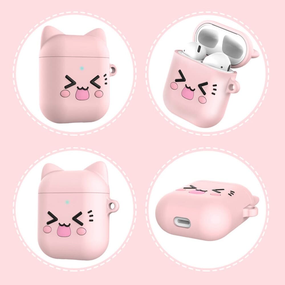 고양이 에어팟 실리콘 케이스(핑크)/ 이어폰케이스