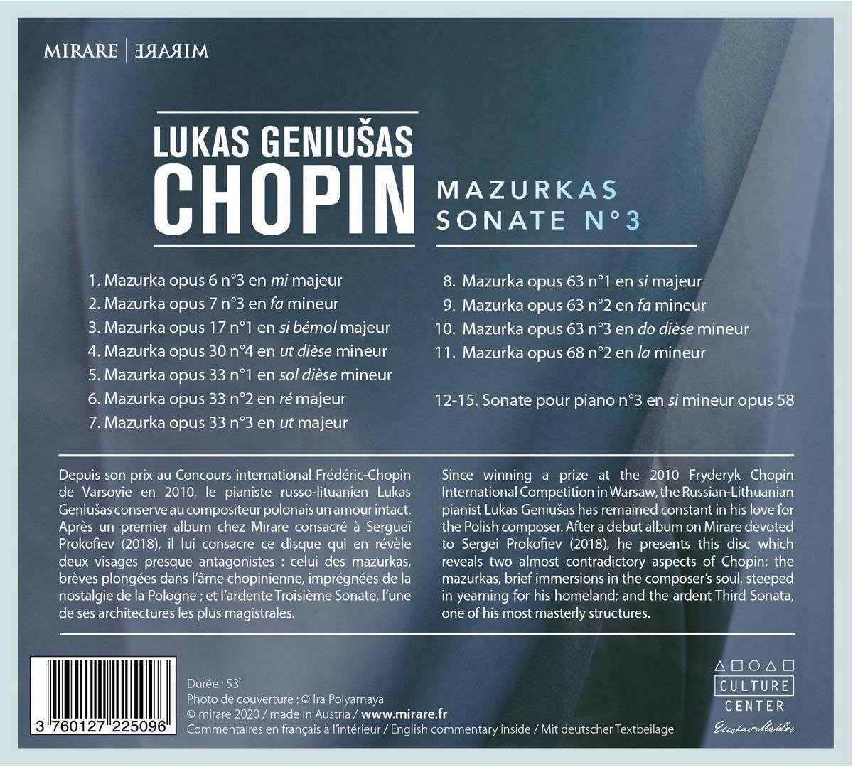 Lukas Geniusas 쇼팽: 마주르카, 소나타 3번 - 루카스 게니우사스 (Chopin: Mazurkas, Sonate Op.58) 