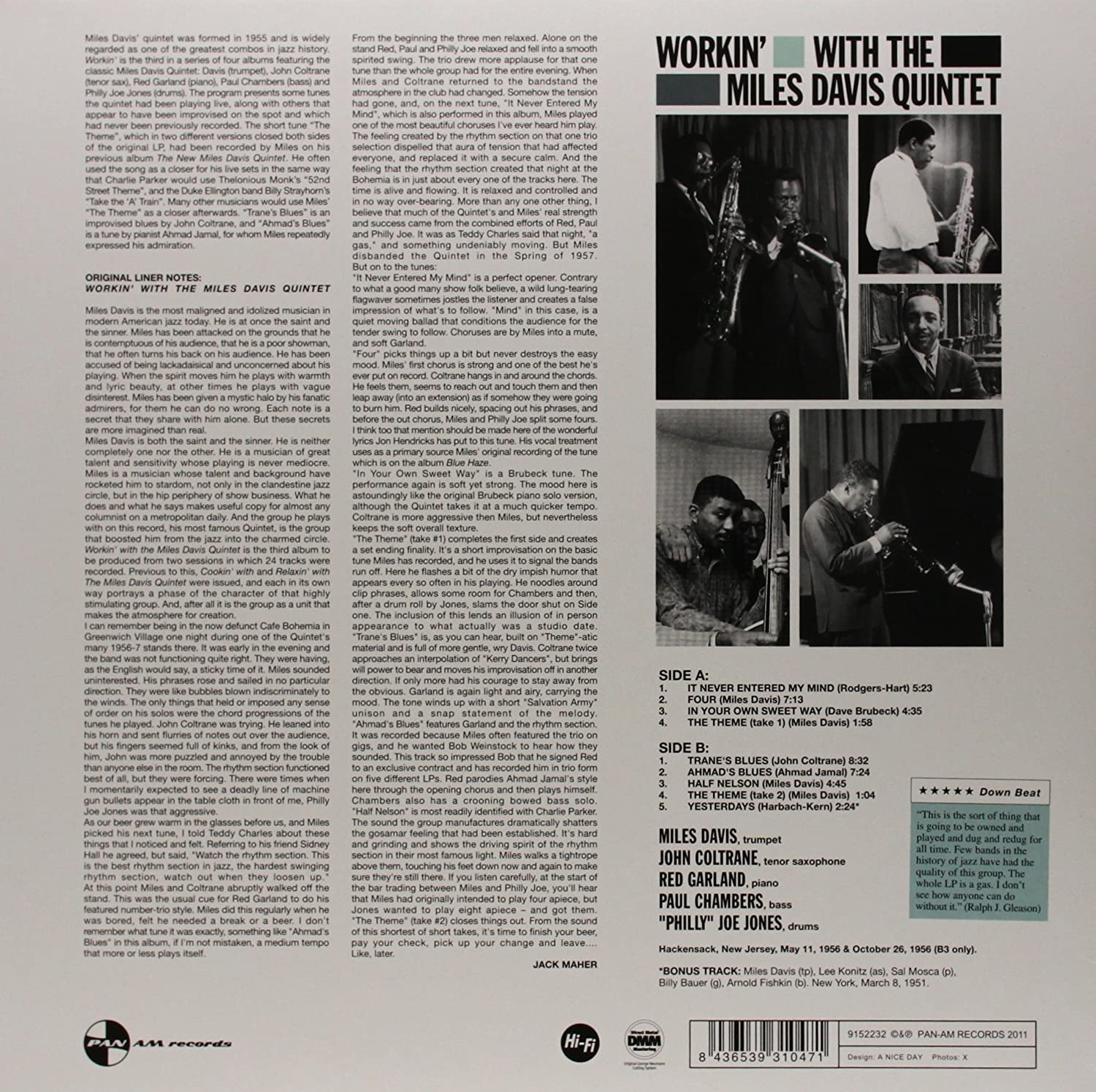 Miles Davis (마일즈 데이비스) - Working with the Miles Davis Quintet [LP]