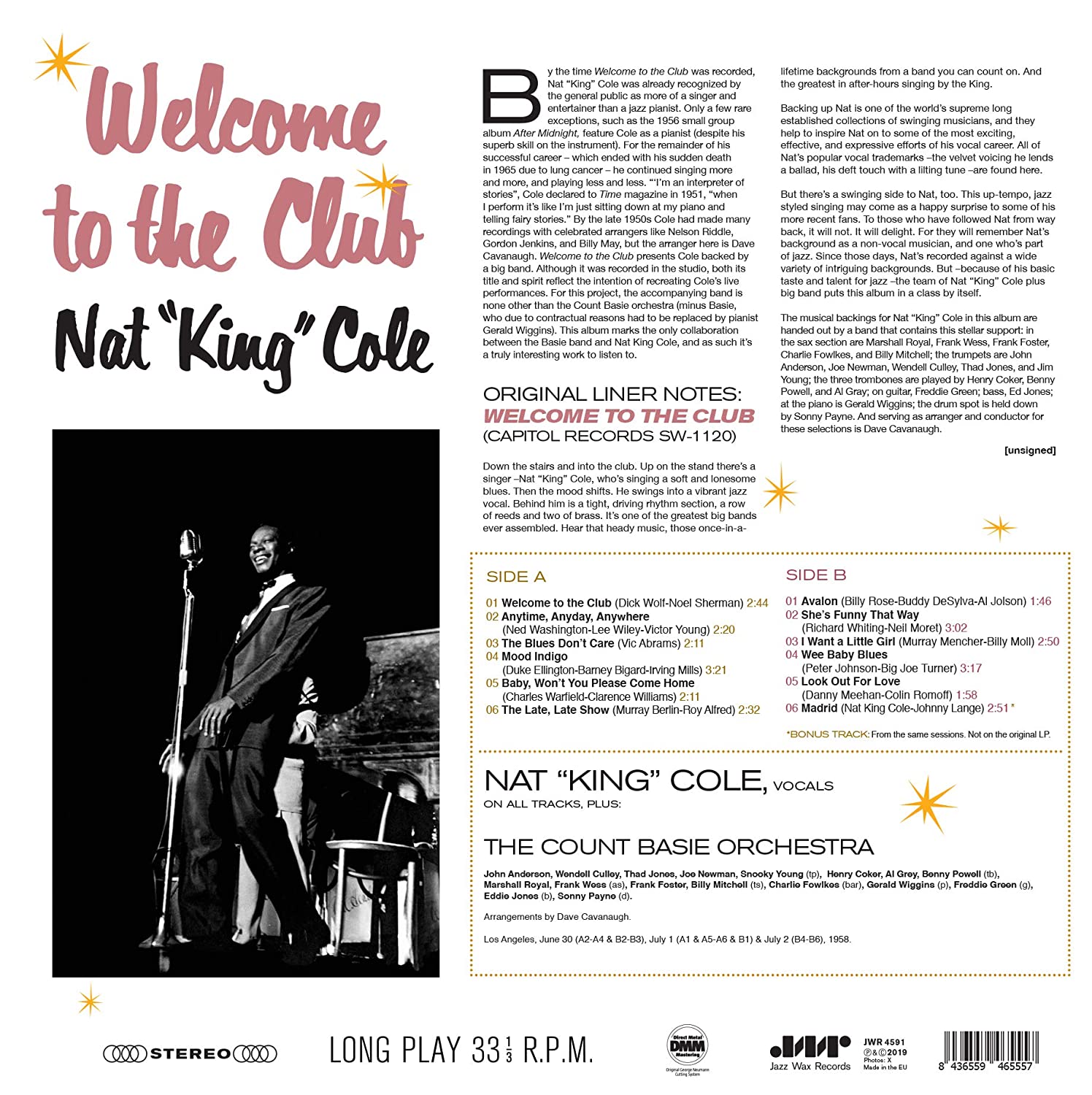 Nat King Cole (냇 킹 콜) - Welcome to the Club [LP]