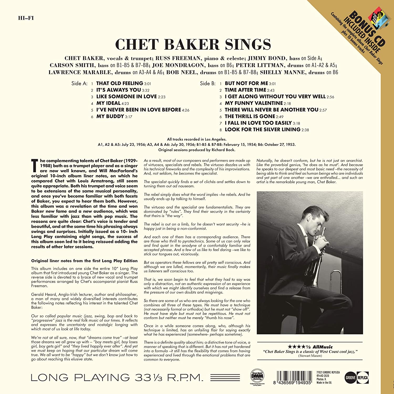 Chet Baker (쳇 베이커) - Sings [LP+CD]