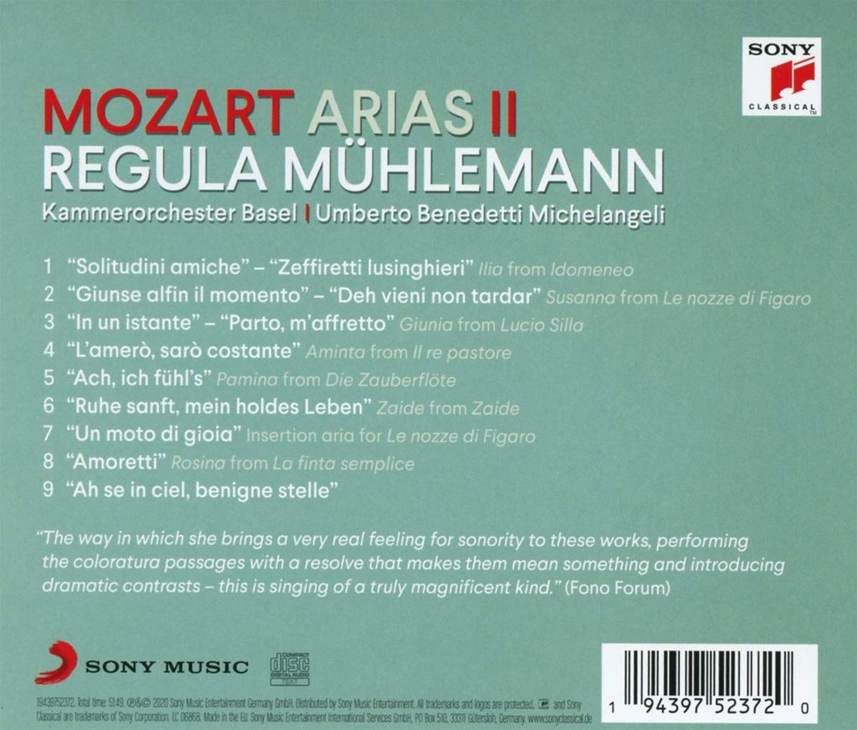 Regula Muhlemann 모차르트: 오페라 아리아 2집 - 레굴라 뮐레만 (Mozart: Arias II)