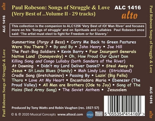 Paul Robeson 폴 로브슨 흑인 영가 베스트 2집 (Songs of Struggle & Love - Very Best of…)