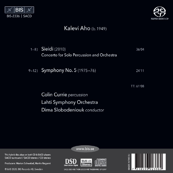 Colin Currie 칼레비 아호: 시에이디, 교향곡 5번 (Kalevi Aho: Sieidi , Symphony No. 5)
