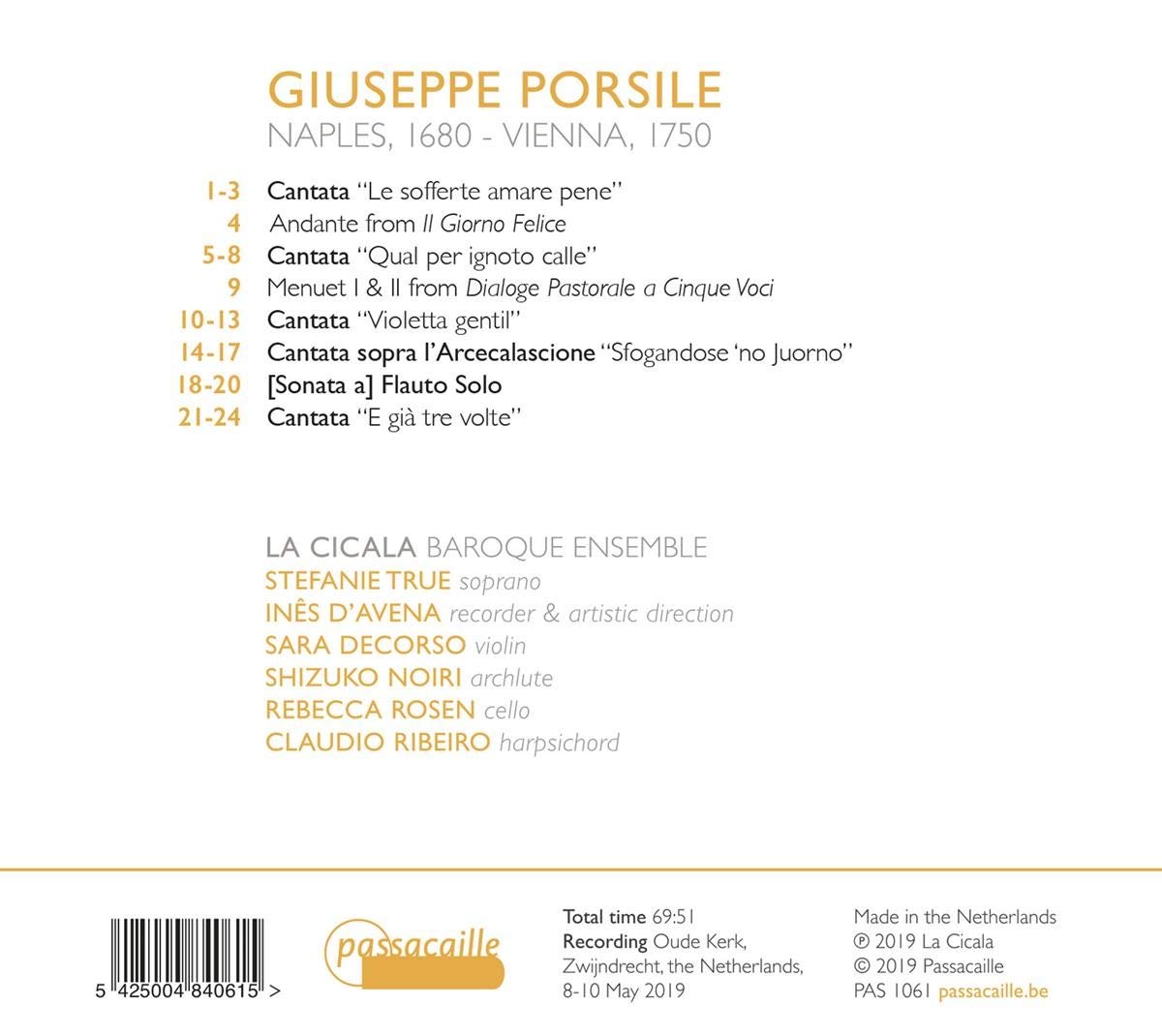 Stefanie True 포르실레: 소프라노 칸타타 (Giuseppe Porsile: Mannaggia Amore - Cantatas for Soprano)