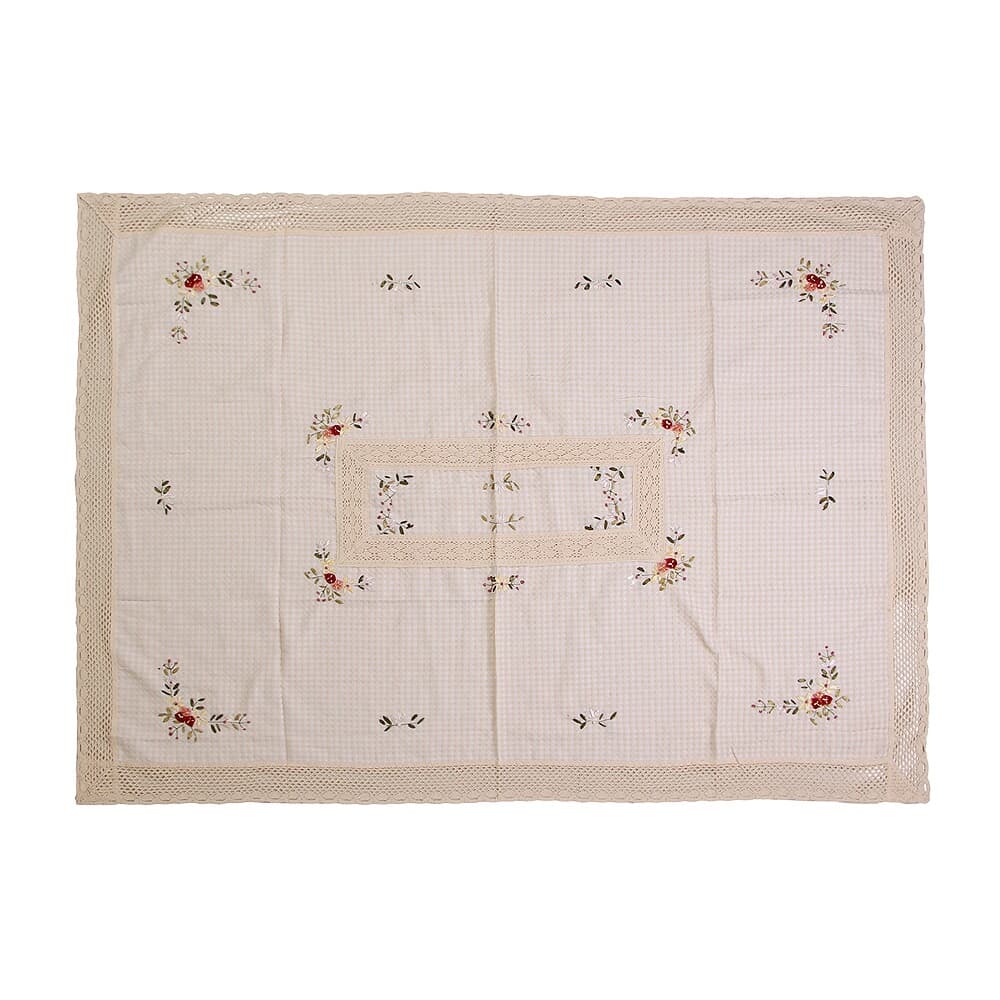 프렌치 레이스 꽃자수 식탁보(120x175cm)