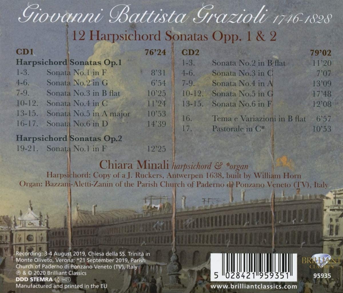 Chiara Minali 지오반니니 바티스타 그라치올리: 하프시코드 소나타 (Grazioli: 12 Harpsichord Sonatas Op.1, 2)