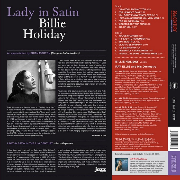 Billie Holiday (빌리 홀리데이) - Lady in Satin [투명 퍼플 컬러 LP]