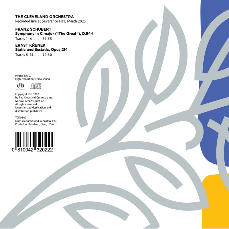 Franz Welser-Most 슈베르트: 교향곡 9번 '그레이트' / 크레네크: 정적 그리고 황홀 (Schubert: Symphony in C Major 'The Great' / Krenek: Static and Ecstatic Op. 214)