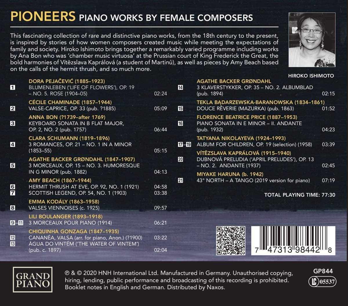 Hiroko Ishimoto 여성 작곡가의 피아노 작품 (Pioneers: Piano works by Female Composers) 