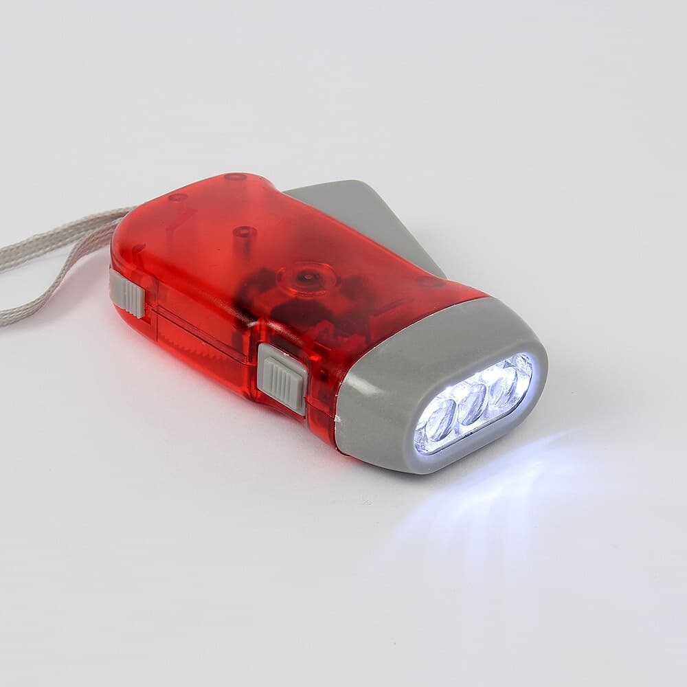 LED 자가발전 비상용 손전등(레드)