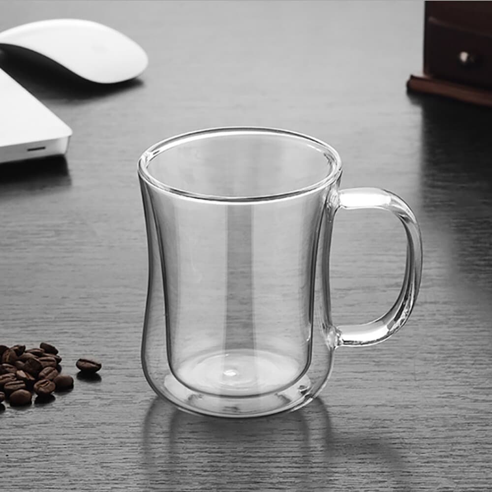 [로하티]벨르 이중유리컵 / 내열유리 홈카페 커피잔