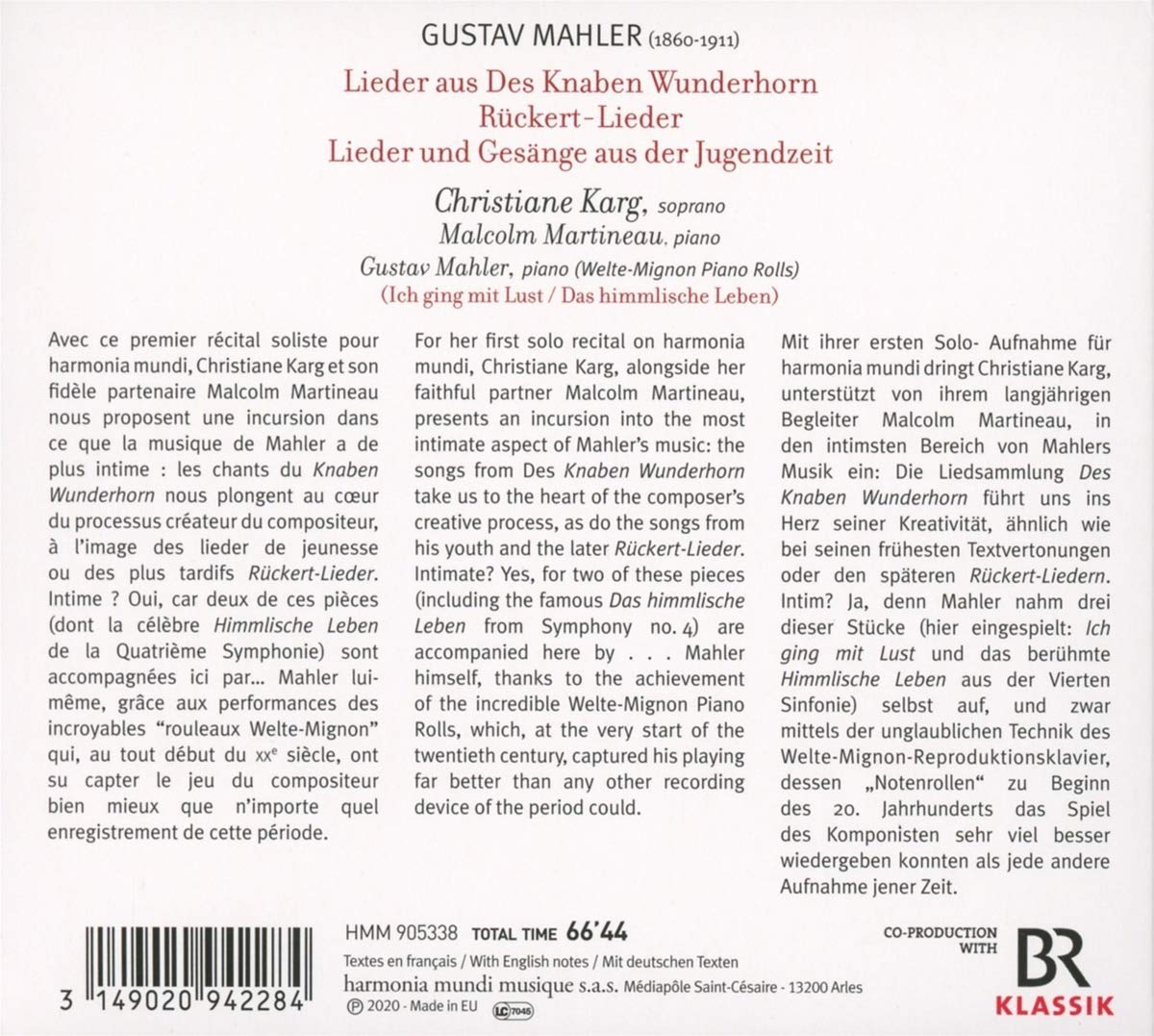 Christiane Karg 말러: 가곡 - 크리스티아네 카르크 (Mahler: Erinnerung) 