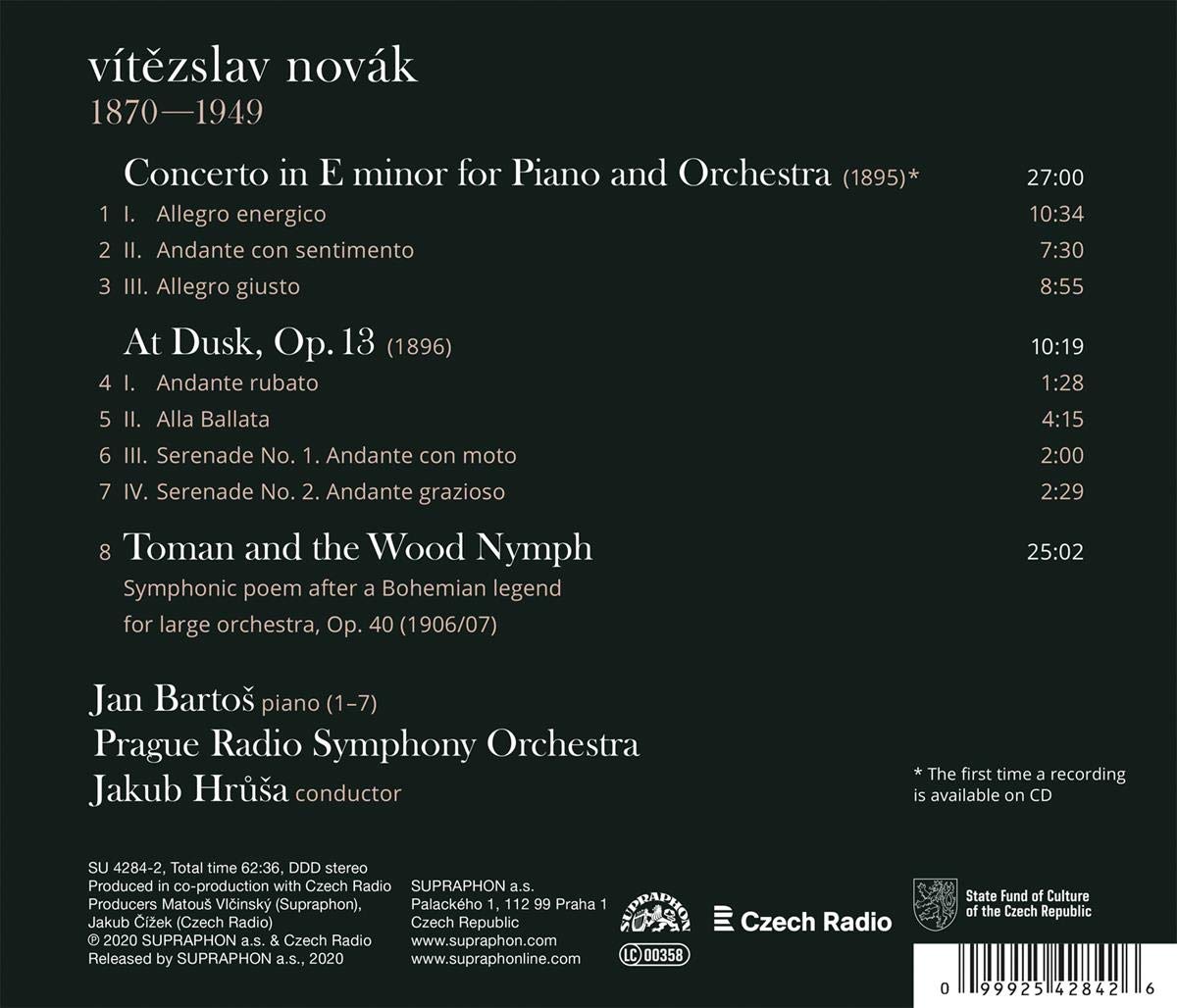 Jan Bartos 흐루샤가 노바크: 피아노 협주곡 (Vitezslav Novak: Piano Concerto, Toman and the Wood Nymph)