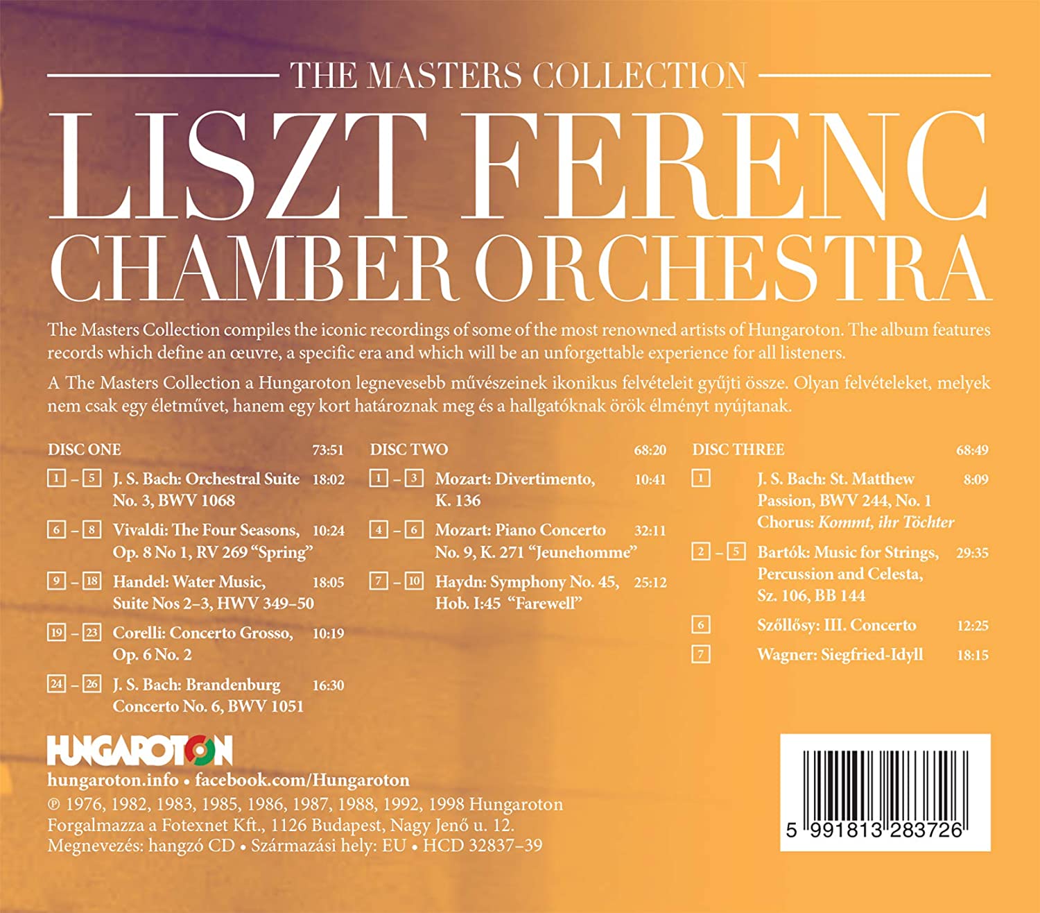 리스트 챔버 오케스트라 연주 모음집 (The Masters Collection - Franz Liszt Chamber Orchestra) 