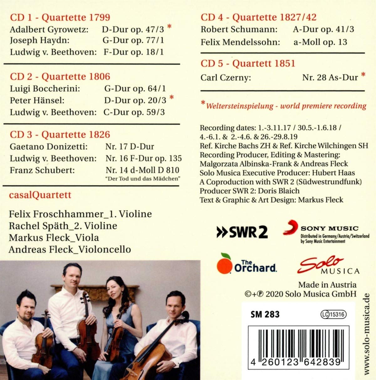 Casal Quartett 베토벤의 세계 (Beethoven's Welt 1799-1851) 