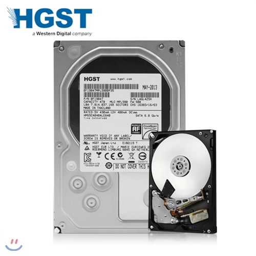 HGST 하드 DESKSTAR IDK Coolspin 4TB 32MB 베어 [HMS5C4040ALE640] (3.5 데스크탑 &amp; NAS HDD / 5700rpm / SATA3)