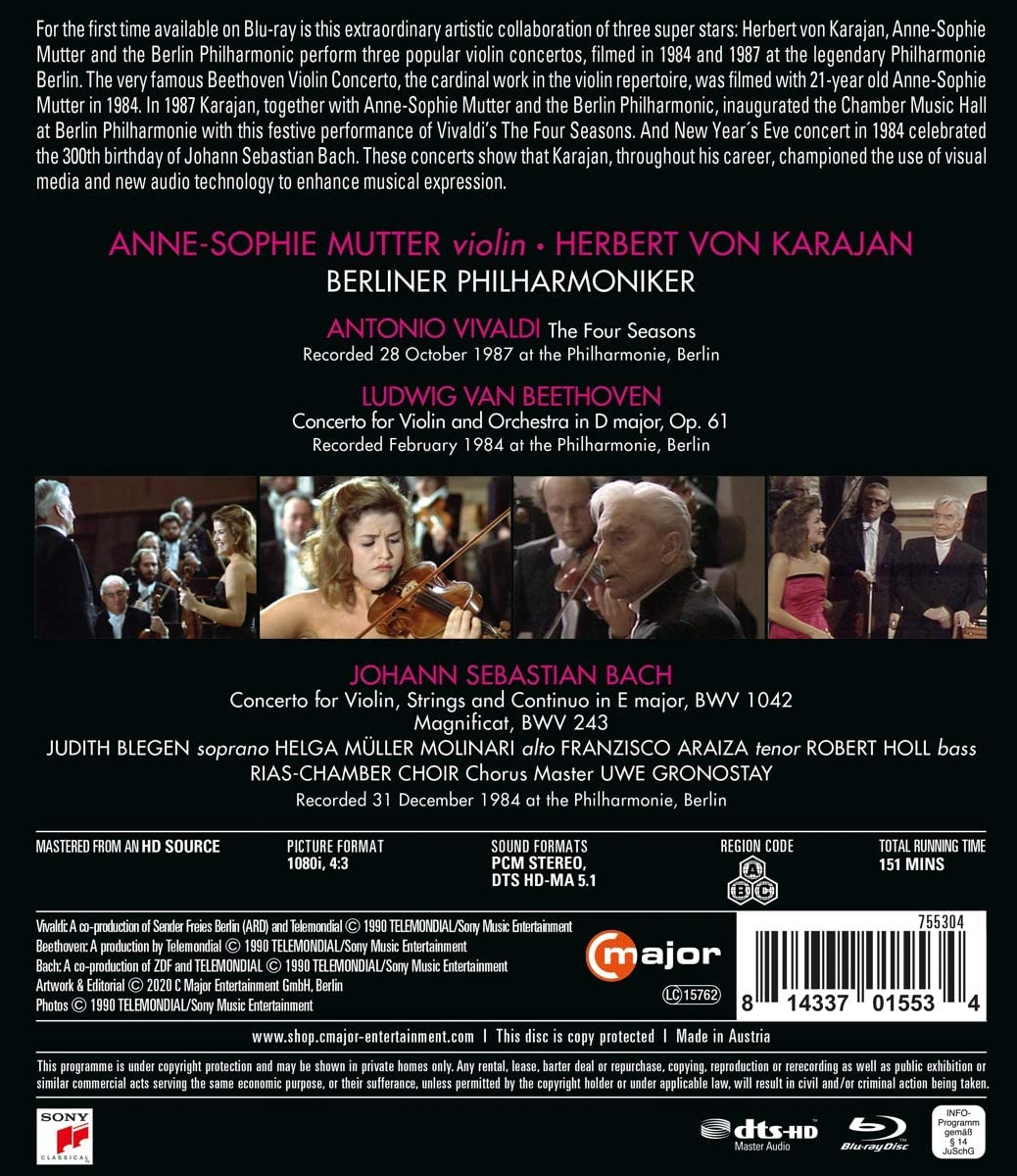 Anne-Sophie Mutter / Herbert von Karajan 비발디: 사계 / 베토벤: 바이올린 협주곡 / 바흐: 바이올린 협주곡 2번 