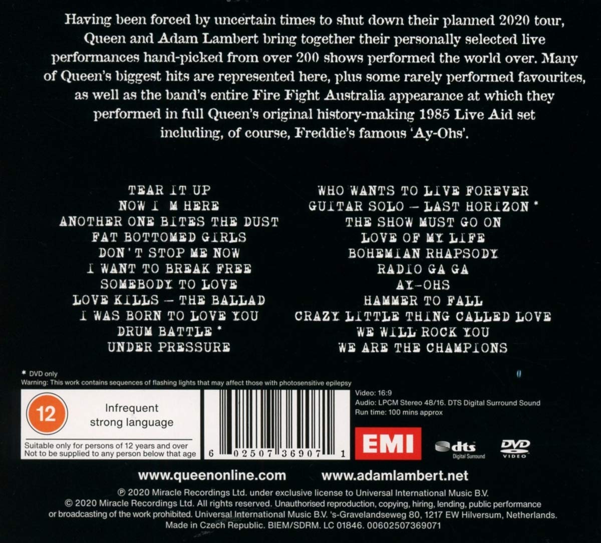 Queen + Adam Lambert (퀸 + 아담 램버트) - Live Around The World [CD+DVD] 