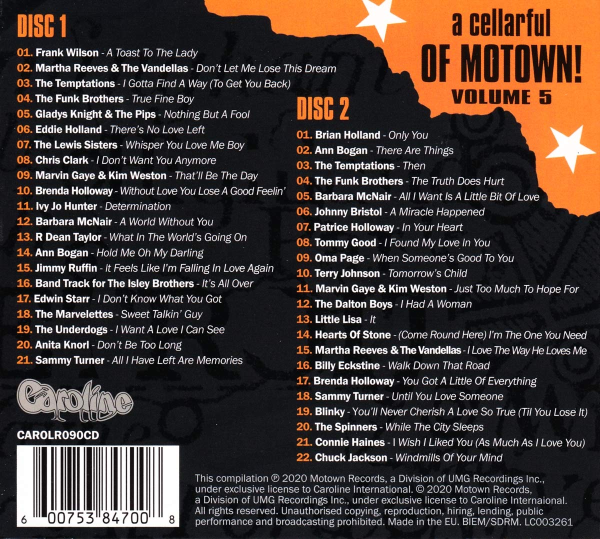 모타운 레코드 희귀 음원 모음집 (A Cellarful Of Motown Vol.5)