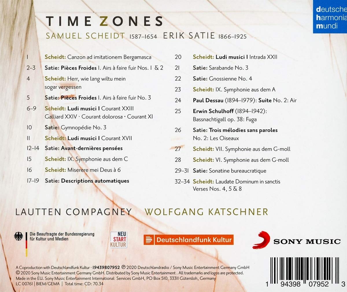 Lautten Compagney 사티 / 샤이트: 타임 존 (Erik Satie / Samuel Scheidt: Time Zone) 