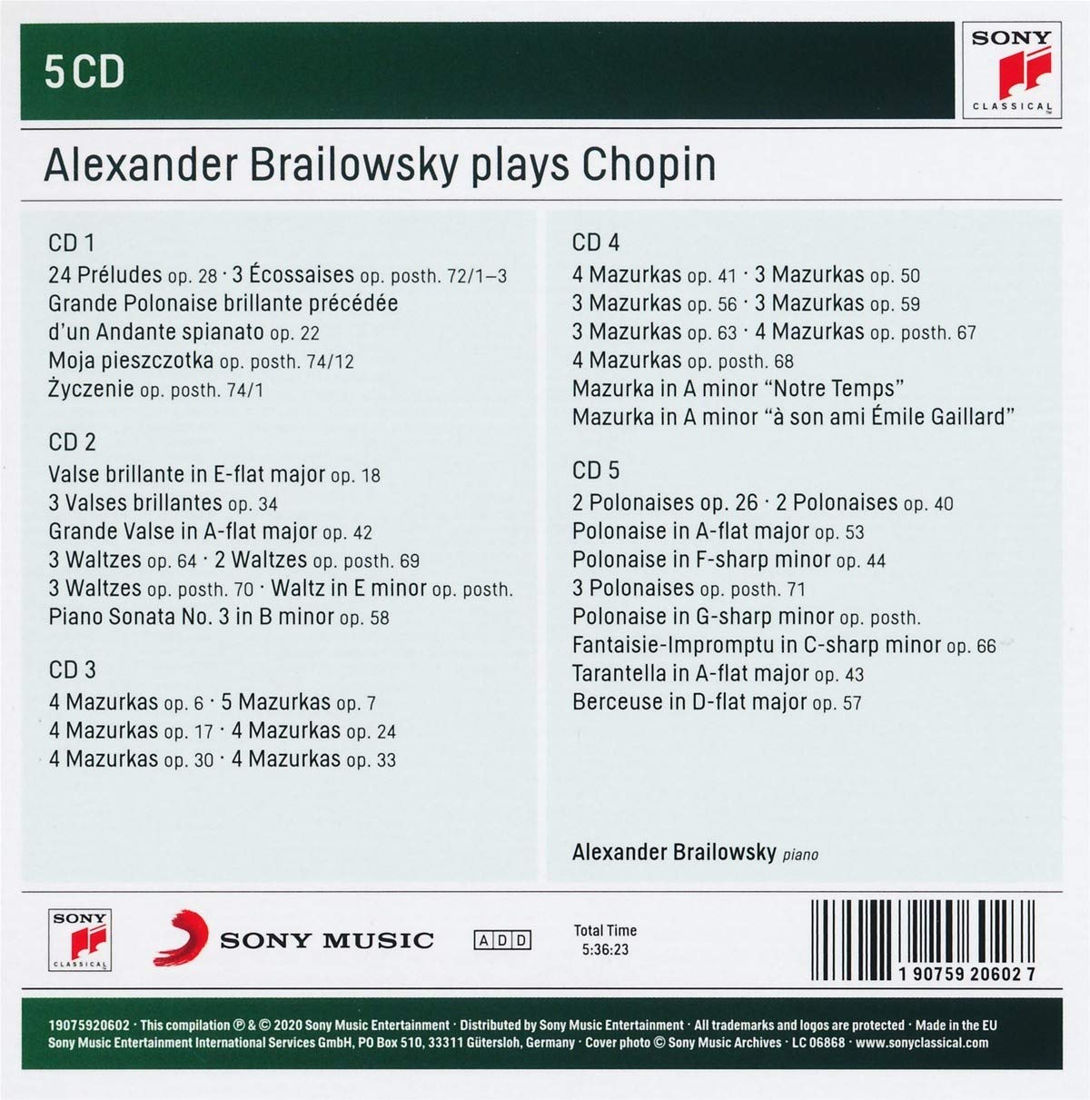 알렉산더 브라일로프스키가 연주하는 쇼팽 (Alexander Brailowsky plays Chopin - American Columbia Recordings) 