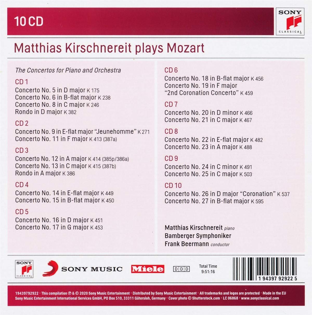 마티아스 키르슈네라이트가 연주하는 모차르트 피아노 협주곡 전집 (Matthias Kirschnereit Plays Mozart) 