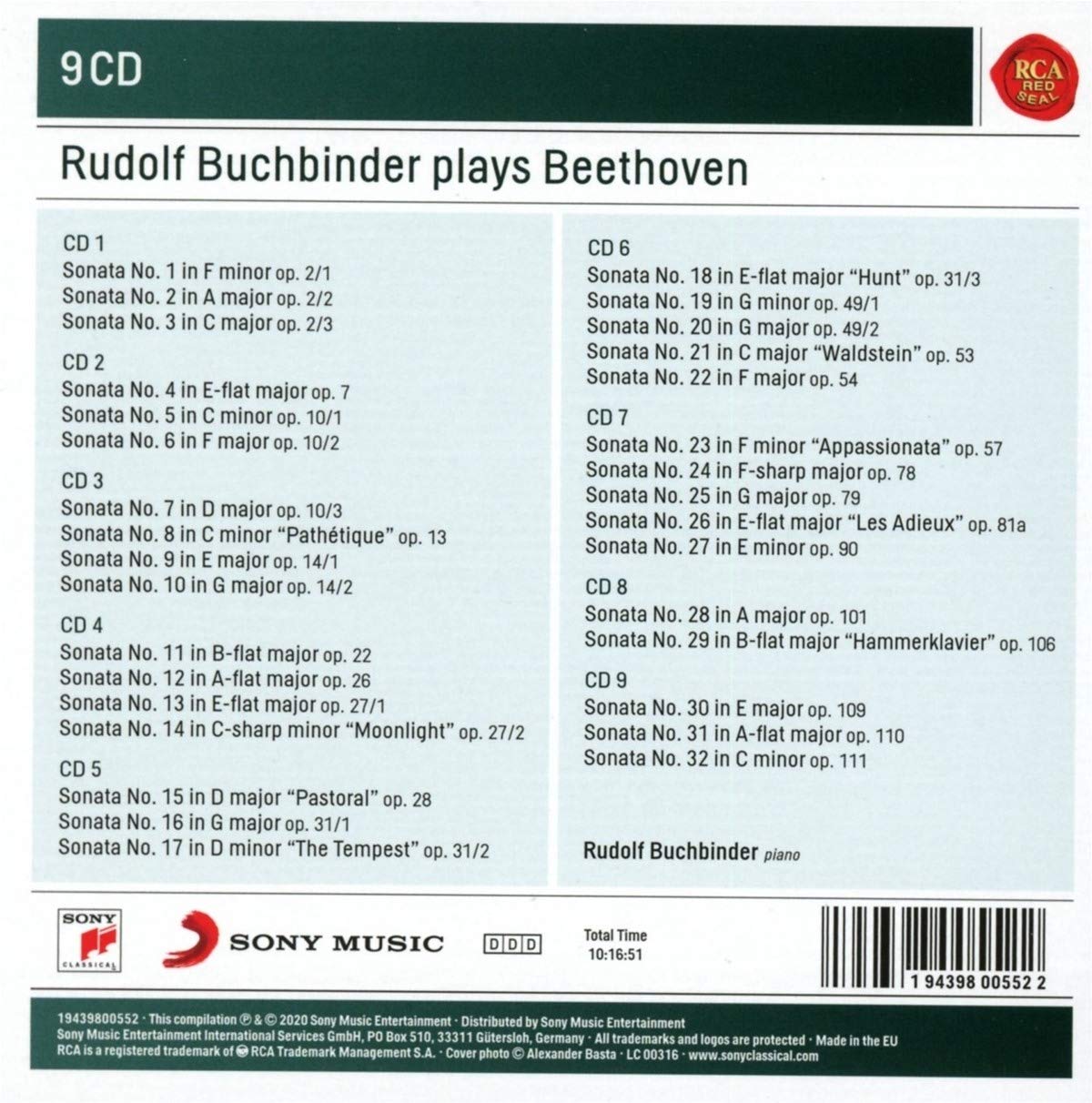 루돌프 부흐빈더가 연주하는 베토벤 피아노 소나타 전집 (Rudolf Buchbinder Plays Beethoven) 