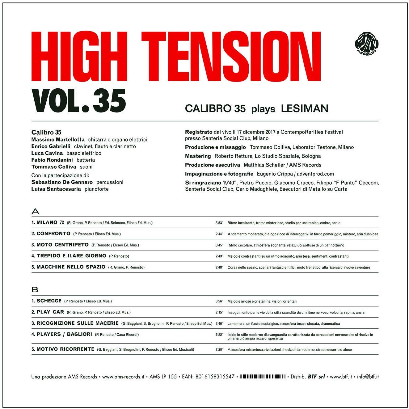 Calibro 35 (칼리브로 35) - High Tension Vol. 35 : Calibro 35 plays Lesiman [LP] 