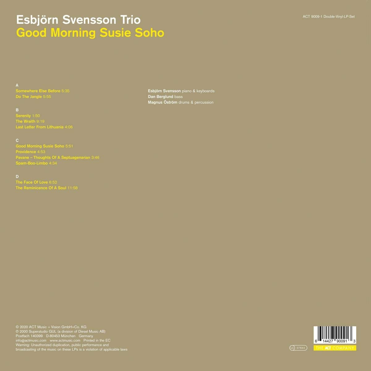 Esbjorn Svensson Trio (에스비외른 스벤손 트리오) - Good Morning Susie Soho [2LP] 