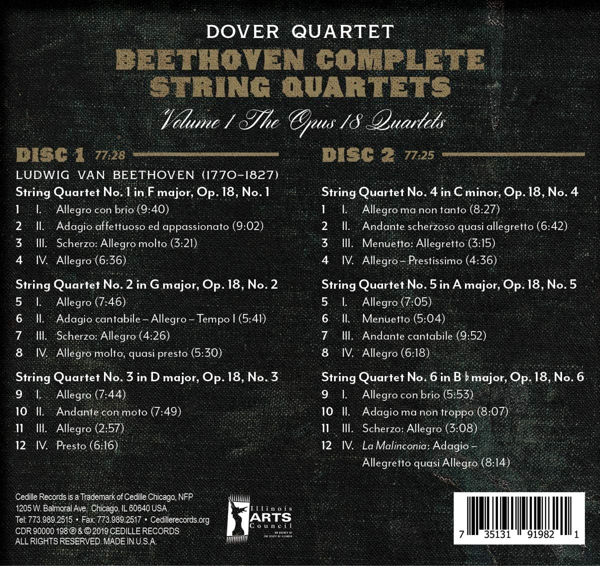 Dover Quartet 베토벤: 현악 4중주 1-6번 (Beethoven: Complete String Quartets Op.18)